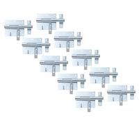 Alberts 863289 Lot de 10 loquets de serrure à boulon avec boucle fixée Galvanisé Bleu galvanisé Plaque 95 x 79 mm Boulon 15,5 mm Longueur totale 135 mm
