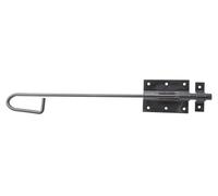 Alberts 863319 Verrou de serrure à boulon | avec boucle fixée | plastifié noir | plaque 90 x 67 mm | boulon Ø13,5 x 400 mm | kit de 10