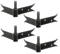 Alberts 863838 Gond d'angle | à visser | en noir | cote axe Ø 14 mm | platine 140 x 120 mm | kit de 4