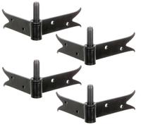 Alberts 863838 Paumelle d'angle à visser, noire, entraxe Ø 14 mm, plaque 140 x 120 mm, lot de 4