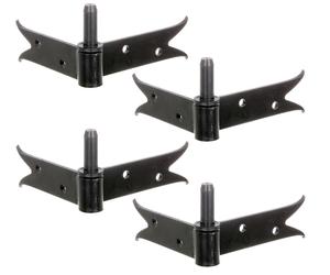 Alberts 863838 Paumelle d'angle à visser, noire, entraxe Ø 14 mm, plaque 140 x 120 mm, lot de 4