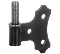 Alberts 863845 Paumelle avec plaque décorative, à visser, peinture noire par immersion, entraxe Ø 14 mm, plaque 94 x 94 mm, lot de 10