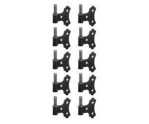 Alberts 863845 Paumelle avec plaque décorative, à visser, peinture noire par immersion, entraxe Ø 14 mm, plaque 94 x 94 mm, lot de 10