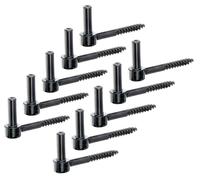 Alberts 863876 Gond à visser, crochet en J, avec filetage entaillé, laque noire à tremper, dimension de l'axe Ø12 mm, longueur 105 mm, set de 10 pièces