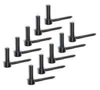 Alberts 863890 Paumelle à visser, crochet en J, avec filetage pré-taraudé, peinture noire par immersion, entraxe Ø 16 mm, longueur 110 mm, lot de 10