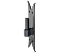 Alberts 863944 Gond sur platine | crochet DI, bout queue de carpe | laque noire pour immersion | cote axe Ø16 mm | platine 205 x 45 mm | kit de 10
