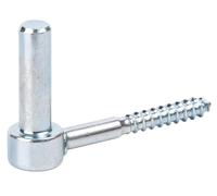 Alberts 863968 Paumelle à visser, crochet en J, avec filetage découpé, zinguée bleu, entraxe Ø 14 mm, longueur 105 mm, lot de 10