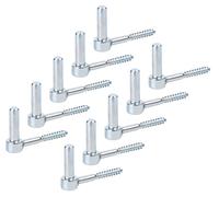 Alberts 863968 Paumelle à visser, crochet en J, avec filetage découpé, zinguée bleu, entraxe Ø 14 mm, longueur 105 mm, lot de 10