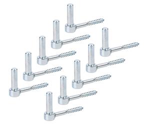 Alberts 863968 Paumelle à visser, crochet en J, avec filetage découpé, zinguée bleu, entraxe Ø 14 mm, longueur 105 mm, lot de 10