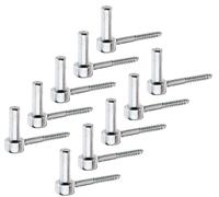 Alberts 863975 Paumelle à visser, crochet en J, avec filetage pré-taraudé, galvanisée, passivée à couche épaisse, diamètre de la tige Ø 16 mm, longueur 110 mm, lot de 10