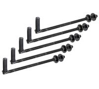 Alberts 864040 Gond à visser, crochet en J, pour poteaux, laque noire à tremper, dimension de l'épine Ø16 mm, longueur 290 mm, set de 5 pièces