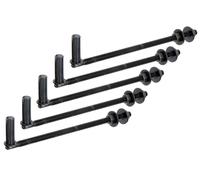 Alberts 864040 Gond à visser, crochet en J, pour poteaux, laque noire à tremper, dimension de l'épine Ø16 mm, longueur 290 mm, set de 5 pièces