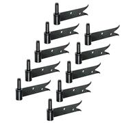 Alberts 864170 Paumelle à visser, noire, entraxe Ø 14 mm, longueur 171 mm, lot de 10