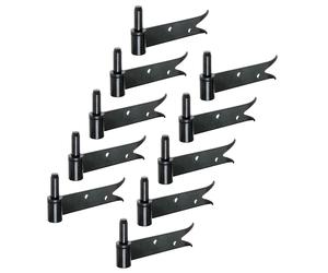 Alberts 864170 Paumelle à visser, noire, entraxe Ø 14 mm, longueur 171 mm, lot de 10