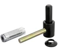 Alberts 864439 Gond à visser | avec filetage métrique | laque noire pour immersion | cote axe Ø14 mm | 65 x 33 mm | kit de 10