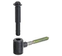 Alberts 864811 Gond à visser | avec filetage métrique | PVC dur, noir | dimension de la tige ⌀14 mm | 75 mm | kit de 10