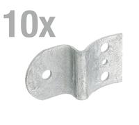 Alberts 867140 Ferrure pour traverse de clôture, galvanisée à chaud, pour poteaux et traverses de clôture demi-rondes de Ø 80 mm, 40 x 78 mm, lot de 10