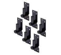 Alberts 868758 : paumelle sur plaque, disponible avec des crochets DI ou DII, galvanisée, revêtement plastique noir, entraxe Ø 16 mm, plaque 116 x 40 mm, lot de 6