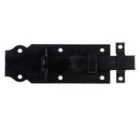 Alberts 869687 Verrou de serrure - galvanisé - noir - plastifié - droit - avec Gâche - 120 mm | Set de 10 pièces
