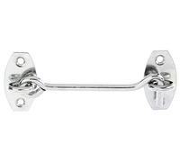 Alberts 903848 Crochet contrevent | avec platines d'angle ou œillets sur les platines | électro-galvanisé, passivé à couche épaisse | longueur 100 mm | crochet Ø 5,2 mm