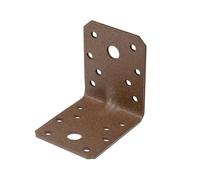 Alberts DURAVIS® 822446 Lot de 50 connecteurs coudés pour charges lourdes avec rainure - Revêtement duplex marron rouille - Dimensions : 70 x 70 x 55 mm