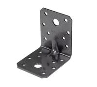 Alberts DURAVIS® 823078 Lot de 50 connecteurs coudés pour charges lourdes avec rainure - Revêtement en diamant noir - Dimensions : 70 x 70 x 55 mm