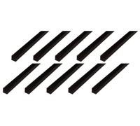 Alberts Lot de 10 profilés d'angle - Plastique - Noir - 2000 x 20 x 20 mm