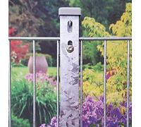 Alberts Lot de 2 douilles de sol à enfoncer - Pour poteaux carrés en bois - Avec pot réglable - Galvanisé à chaud - 91 x 91 mm - Longueur totale : 900 mm