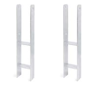 Alberts Lot de 2 supports de poteau en H, galvanisés à chaud, largeur légère 111 mm, hauteur totale 600 mm, épaisseur du matériau 5 mm
