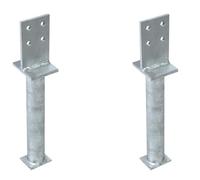 Alberts Lot de 2 supports de poteau en T - Pour béton - Galvanisé à chaud - Dimensions du pont : 130 x 80 mm - Ancrage en béton : 300 mm