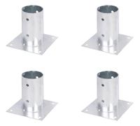 Alberts Lot de 4 manchons à visser - Pour poteaux en bois ronds ou carrés - Galvanisé à chaud - Diamètre : 81 mm