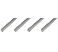 Alberts, profil en U, aluminium, dimensions 20 x 20 x 20 x 1,5 mm, longueur 2 mètres, finition argentée par anodisation