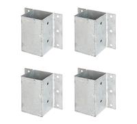 Alberts Lot de 4 supports de poteau pour pierres L et U ou murs - À visser - Galvanisé à chaud - 91 x 91 mm