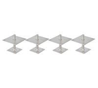 Alberts Lot de 4 supports de poteaux à visser - Galvanisé - passivé par couche épaisse - Réglable en hauteur de 30 à 150 mm - 150 x 150 mm