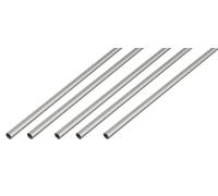 Alberts, 5 tubes ronds, aluminium, anodisé argenté, diamètre 25 x 1,5 mm, longueur 2 mètres