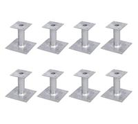 Alberts Lot de 8 supports de poteau - À visser - Galvanisé à chaud - 150 x 150 mm - Longueur du tube : 150 mm