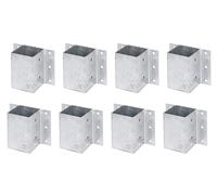 Alberts Lot de 8 supports de poteau pour pierres L et U ou murs - À visser - Galvanisé à chaud - 91 x 91 mm