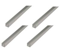 Alberts, profil en U, aluminium, dimensions 10 x 12 x 10 x 1,5 mm, longueur 1 mètre, finition argentée par anodisation