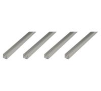 Alberts, profil en U, aluminium, dimensions 10 x 20 x 10 x 1,5 mm, longueur 1 mètre, finition argentée par anodisation