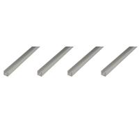 Alberts, profil en U, aluminium, dimensions 12 x 8,6 x 12 x 1,3 mm, longueur 2 m, finition argentée anodisée