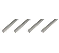 Alberts, profil en U, aluminium, dimensions 20 x 20 x 1,3 mm, longueur 2 mètres, finition argentée anodisée