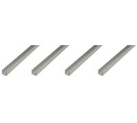 Alberts, profil en U, aluminium, dimensions 20 x 20 x 18 x 1,3 mm, longueur 1 mètre, finition argentée par anodisation
