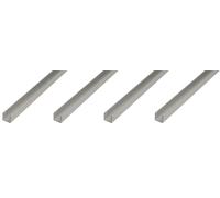 Alberts, profil en U, aluminium, dimensions 20 x 20 x 20 x 1,5 mm, longueur 2 mètres, finition argentée par anodisation