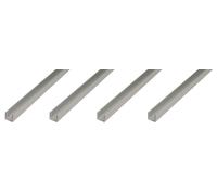 Alberts, profil en U, aluminium, dimensions 25 x 25 x 25 x 2 mm, longueur 1 mètre, finition argentée anodisée