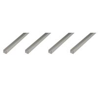 Alberts, profil en U, aluminium, dimensions 25 x 25 x 25 x 2 mm, longueur 2 mètres, finition argentée anodisée