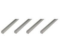 Alberts, profil en U, aluminium, dimensions 8 x 10 x 8 x 1,3 mm, longueur 1 mètre, finition argentée anodisée