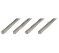 Alberts, profil en U, aluminium, dimensions 8 x 10 x 8 x 1,3 mm, longueur 2 mètres, finition argentée anodisée