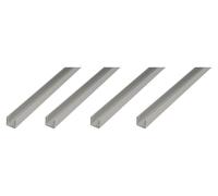 Alberts, profil en U, aluminium, dimensions 8 x 15 x 8 x 1,5 mm, longueur 2 mètres, finition argentée anodisée