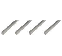 Alberts, profil en U, aluminium, dimensions 8 x 20 x 8 x 1 mm, longueur 1 mètre, finition argentée par anodisation