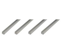 Alberts, profil en U, aluminium, dimensions 8 x 20 x 8 x 1 mm, longueur 2 mètres, finition argentée anodisée
